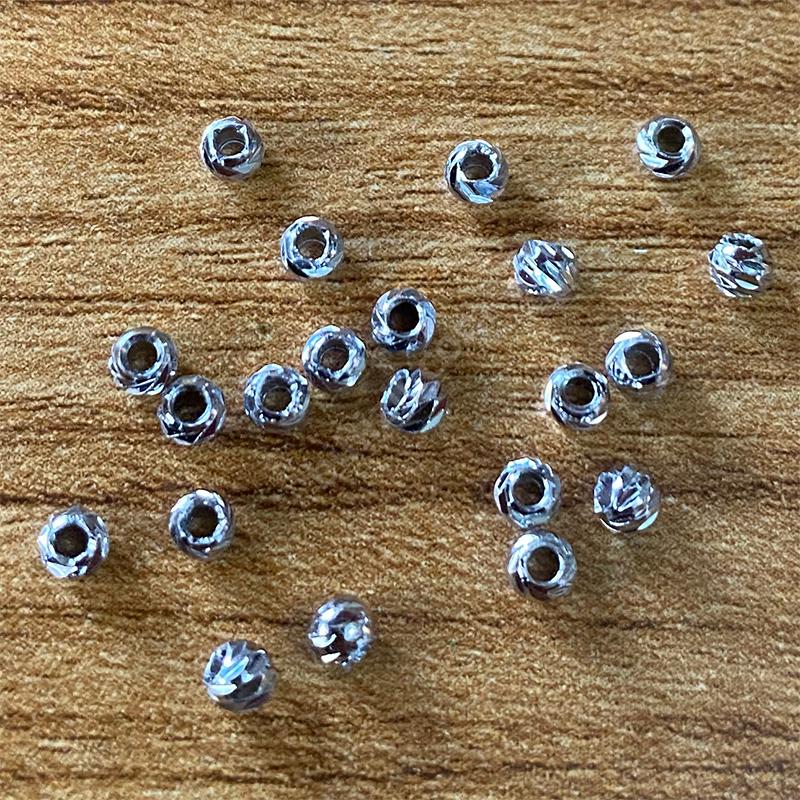 Gümüş Kaplama Dorika Boncuk ( 20 Adet ) 3 Mm